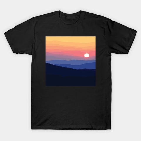 Sunset Sky View Black Shirt
